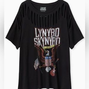 Torrid Lynyrd Skynrd Black Slashed TShirt size 3
